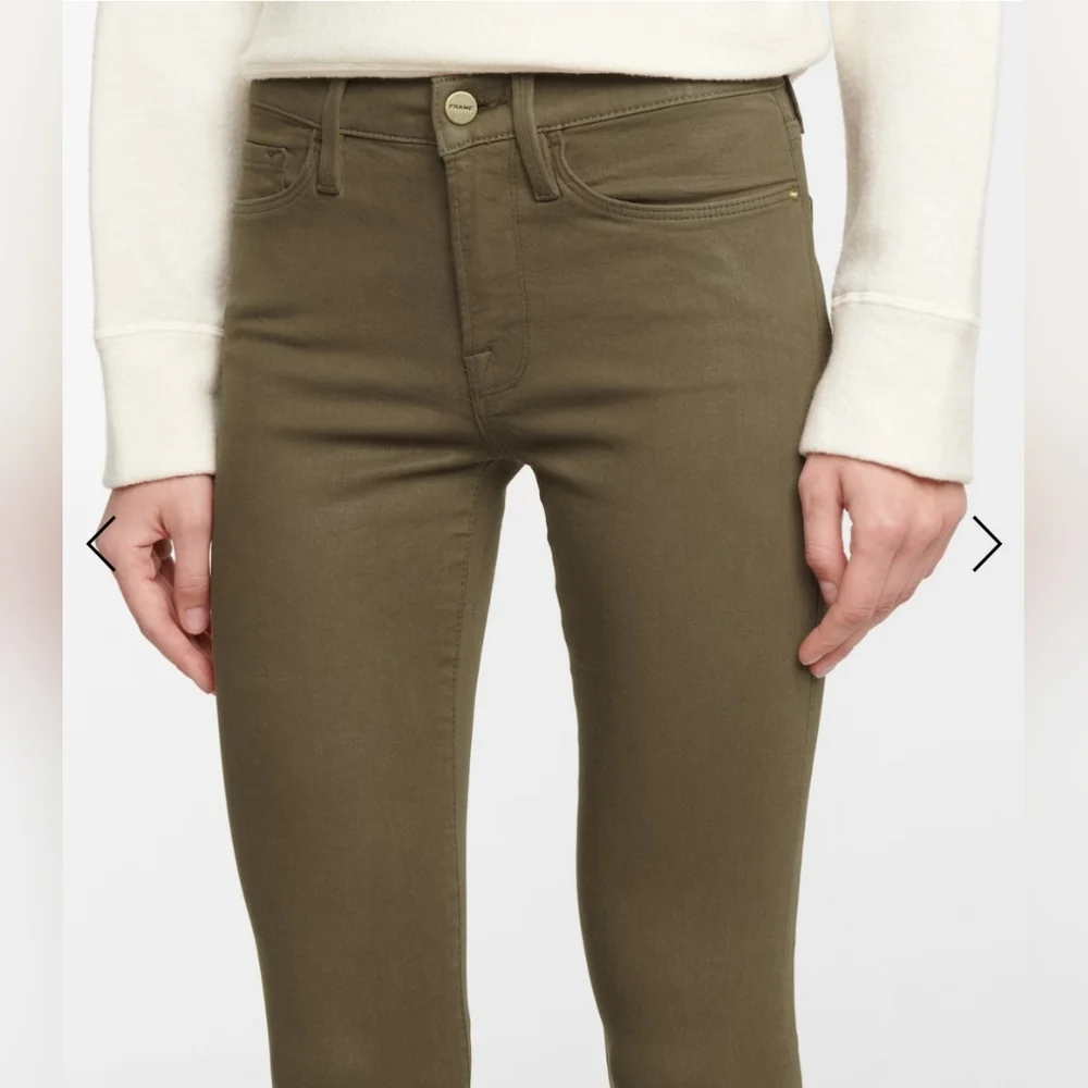 Frame le Skinny de Jeanne Jeans In Surplus Olive Green  size 27 - Picture 16 of 16